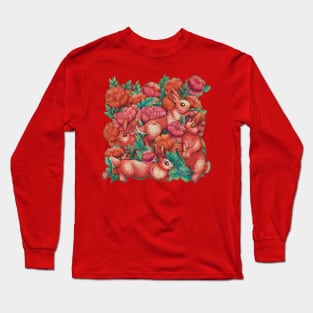 Year of the Rabbit - Lucky Rabbits & Peonies - Lunar New Year 2023 Long Sleeve T-Shirt